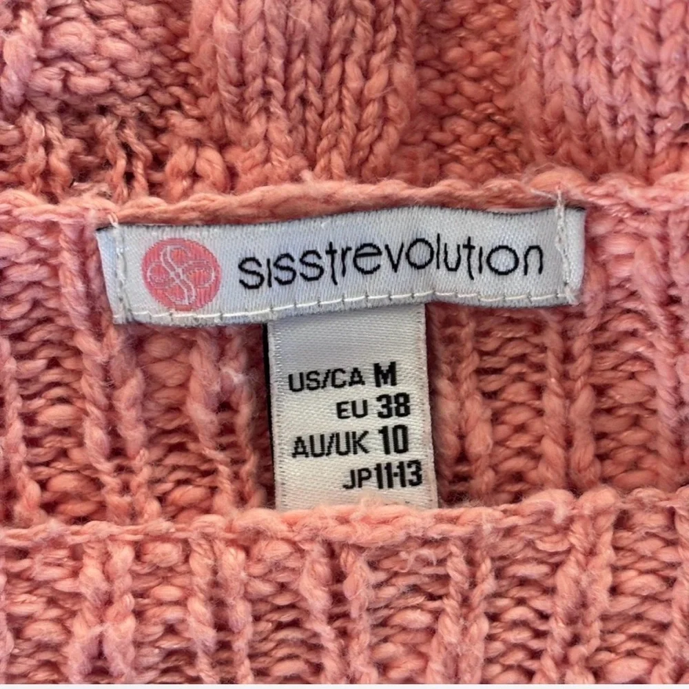 Sisstrevolution Scoop Neck Knit Sweater Dusty Rose Relaxed Fit Size S - Picture 6 of 7